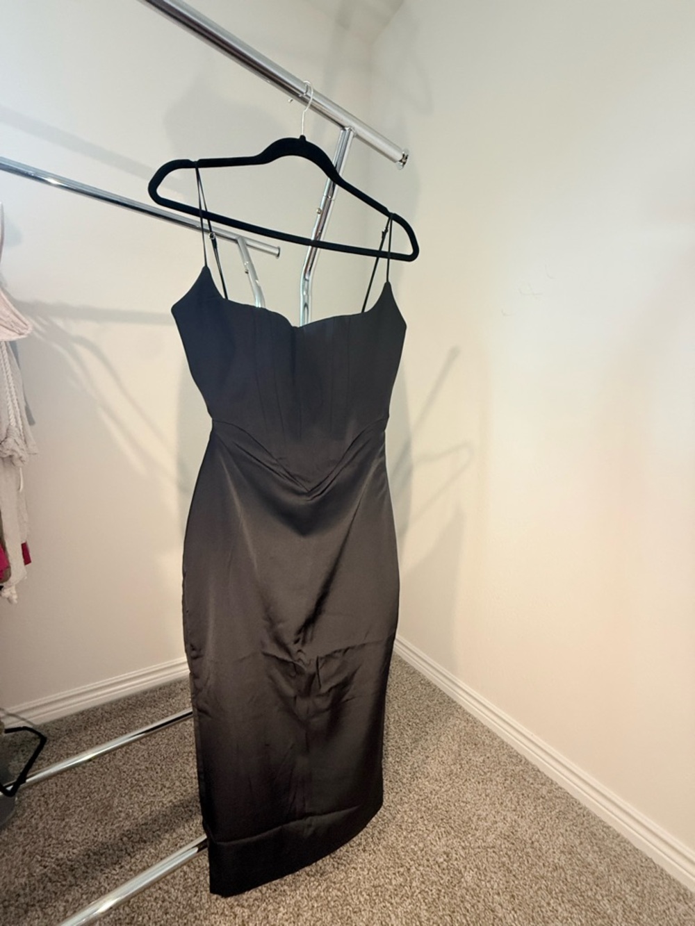House of CB Black Spaghetti Strap Midi Dress
